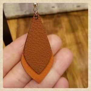 Leather Layered Dangle Earrings!.